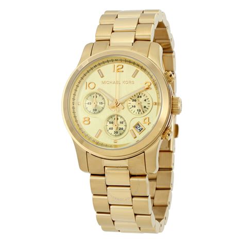 michael kors gold runway chronograph watch mk5055|Michael Kors MK5055 Runway Unisex Chronograph Quartz .